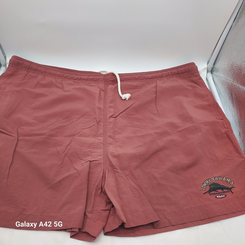 Tommy Bahama Bungalow Brand Relax Swim Trunks Mens XL Red Nylon‎ Board Shorts